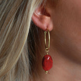 Boucles d'oreilles rocks bordeaux